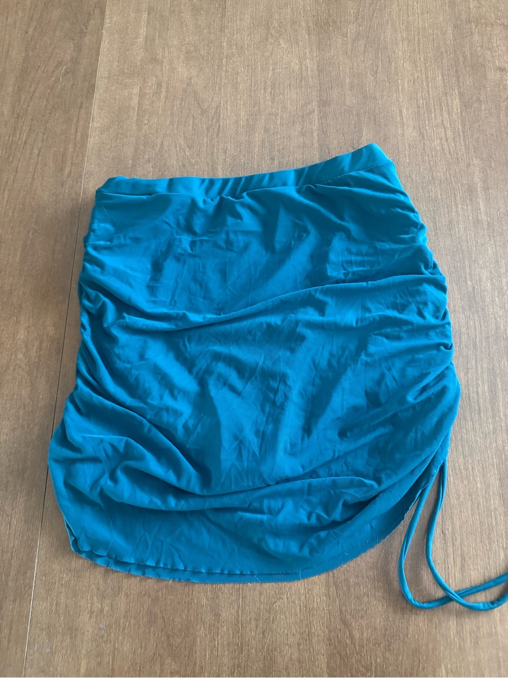SHEIN Teal Blue Ruched Swim Skirt
